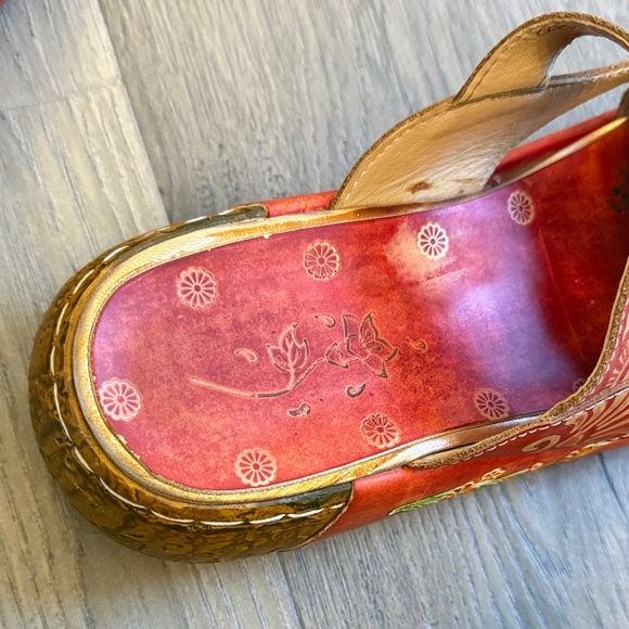 Skye Trubelle Leather Platform Clogs Slippers On Floral size 39 - Picture 12 of 13